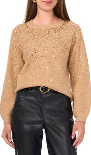 Vince Camuto Sequin Crewneck Sweater
