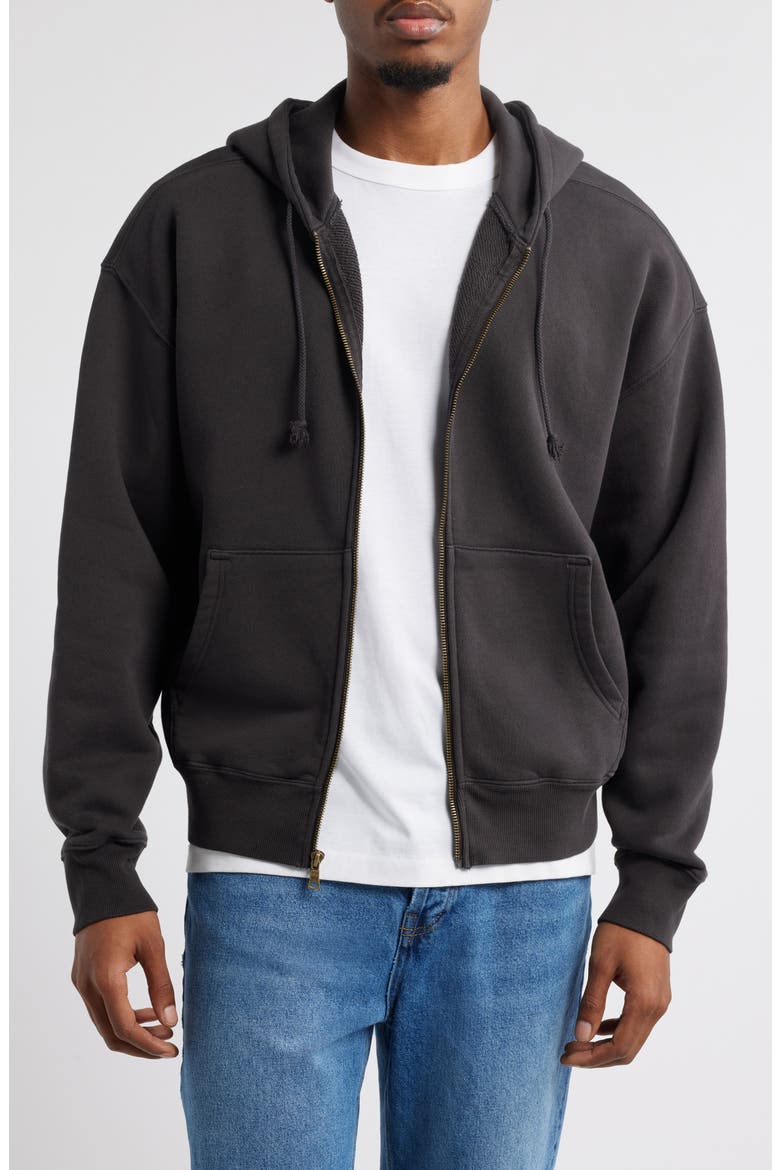 Core Oversize Terry Full Zip Hoodie, Main, color, VINTAGE BLACK