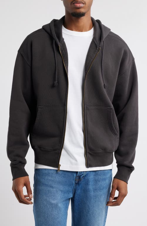 Elwood Core Oversize Terry Full Zip Hoodie In Black