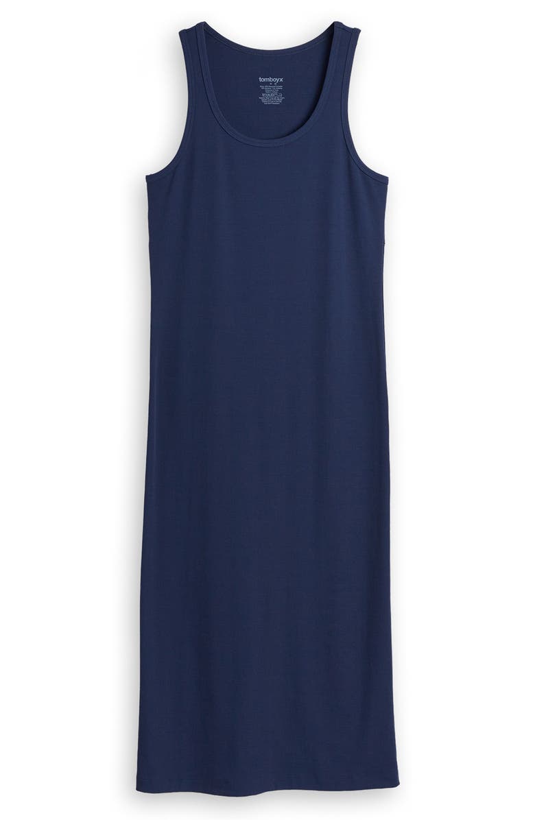TomboyX Rib Sleeveless Midi Dress, Alternate, color, Future Dusk