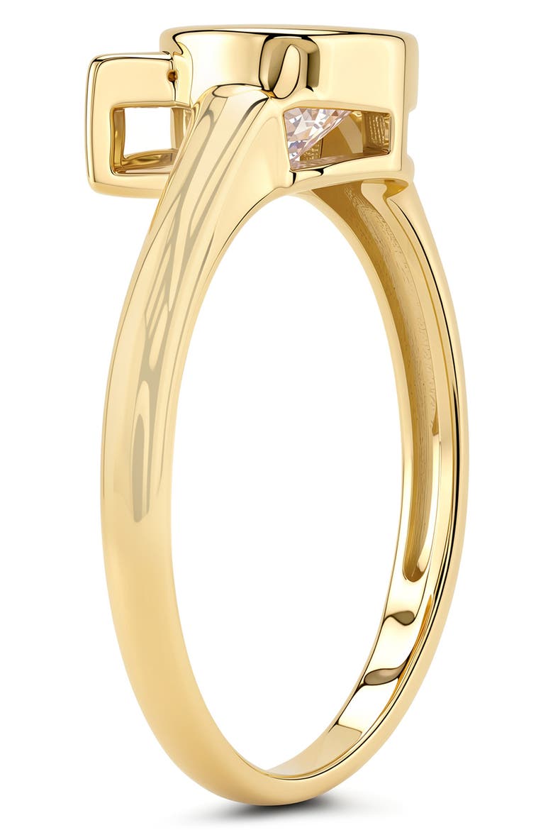 Cubic Zirconia Kitty Cat Ring, Alternate, color, GOLD