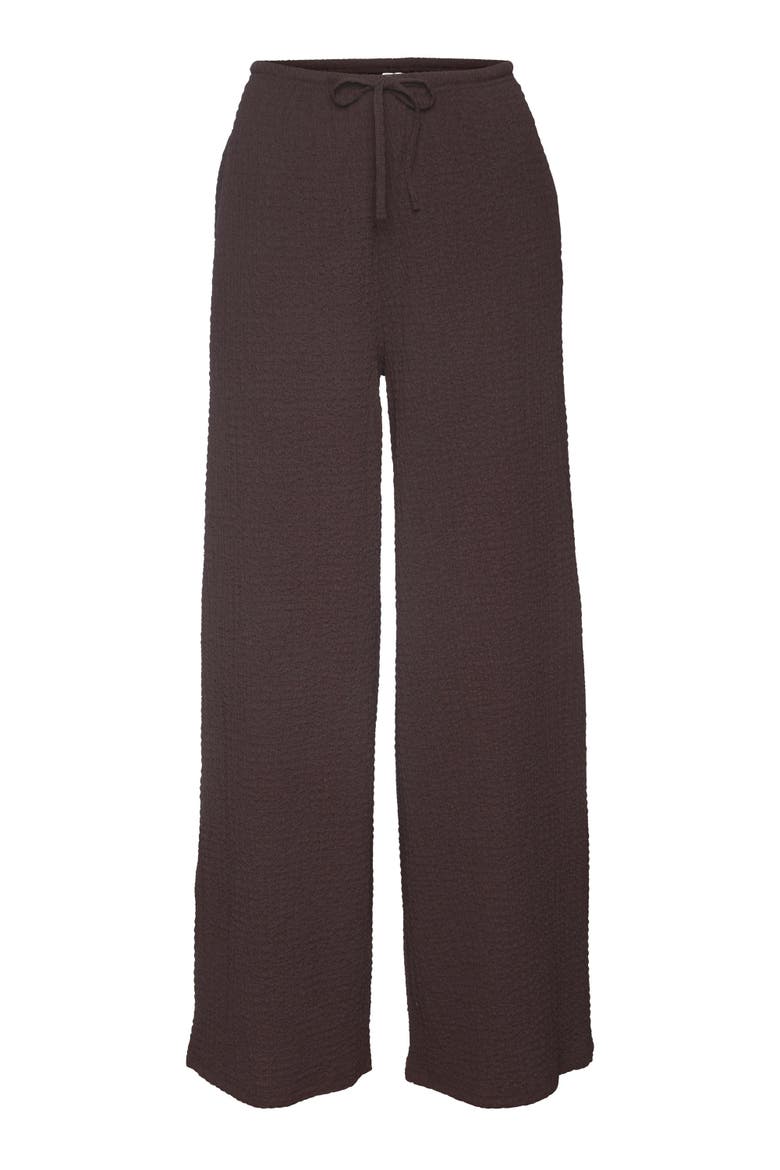 Textured Wide Leg Pants, Alternate, color, Brown