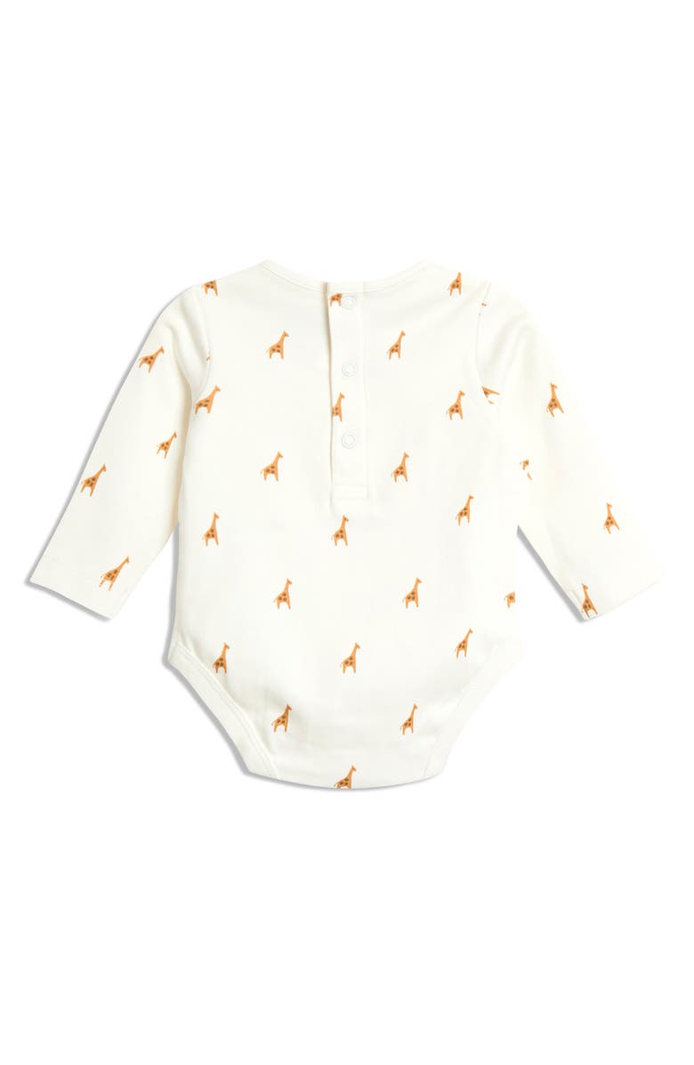 JOJO MAMAN BEBE Long Sleeve Bodysuit & Embroidered Giraffe Rib Velour Overalls Set, Alternate, color, Blue