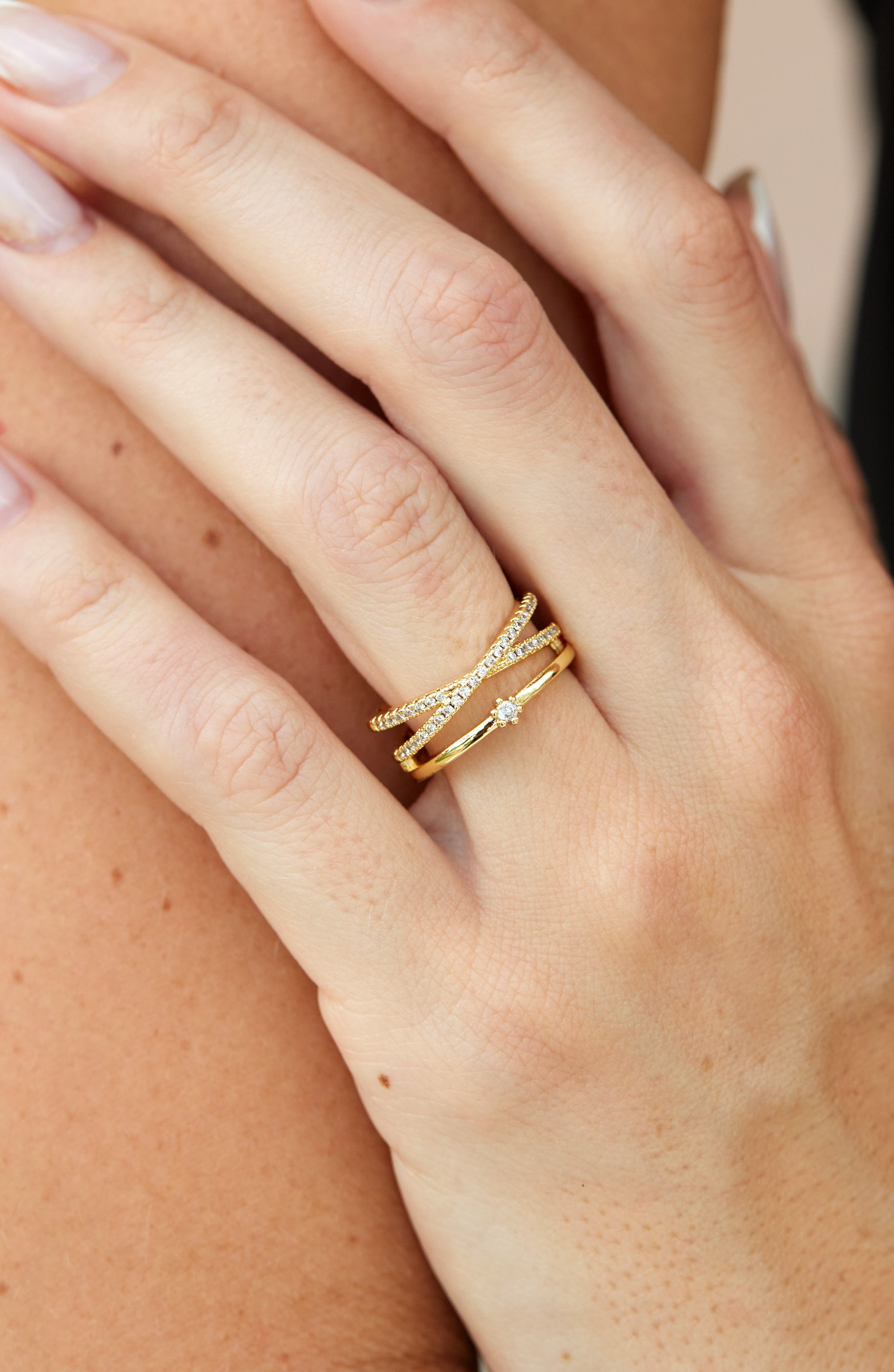 SAVVY CIE JEWELS Double Crossover Band Ring (Women) | Nordstromrack