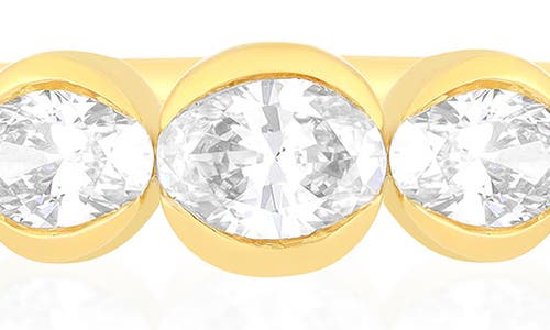 Ef Collection Half Bezel Oval Diamond Ring In Gold
