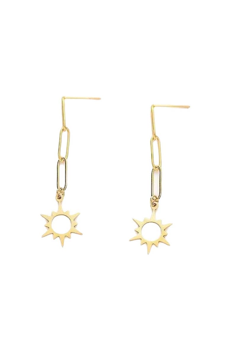 Star Dangle Earrings, Alternate, color, Gold