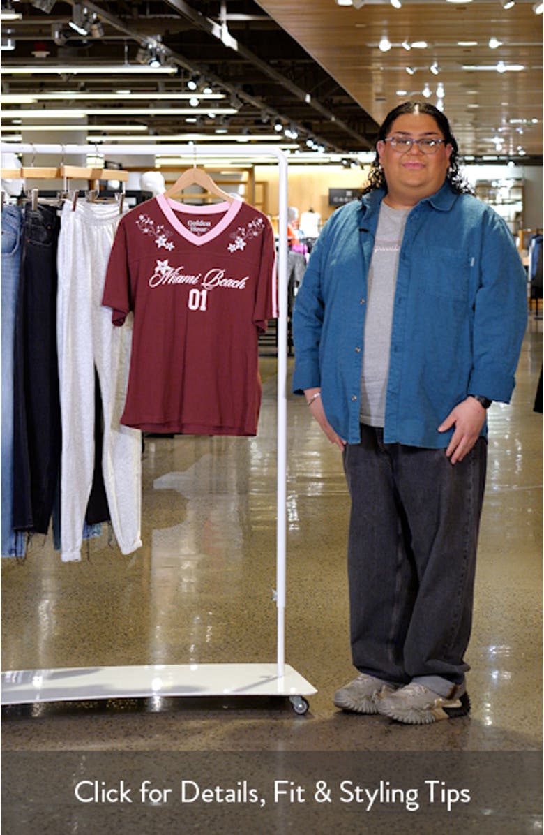 Miami Beach Cotton Graphic Football T-Shirt, sales video thumbnail