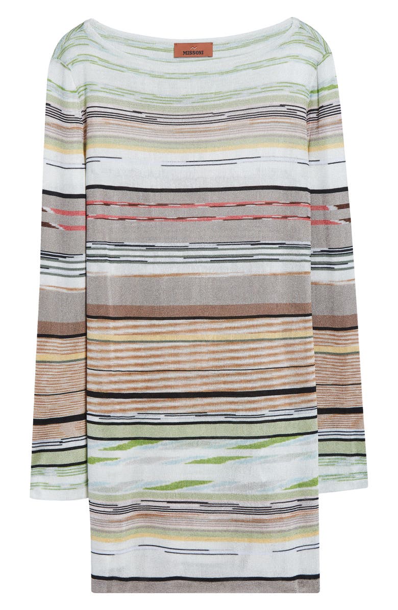 Missoni Flame Space Dye Stripe Minidress, Main, color, Green Brown Tones