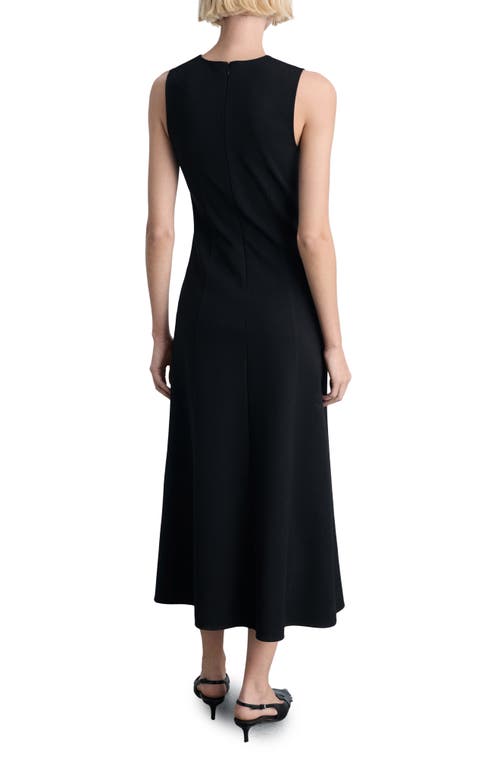 Mango Sleeveless Flare Maxi Dress In Black