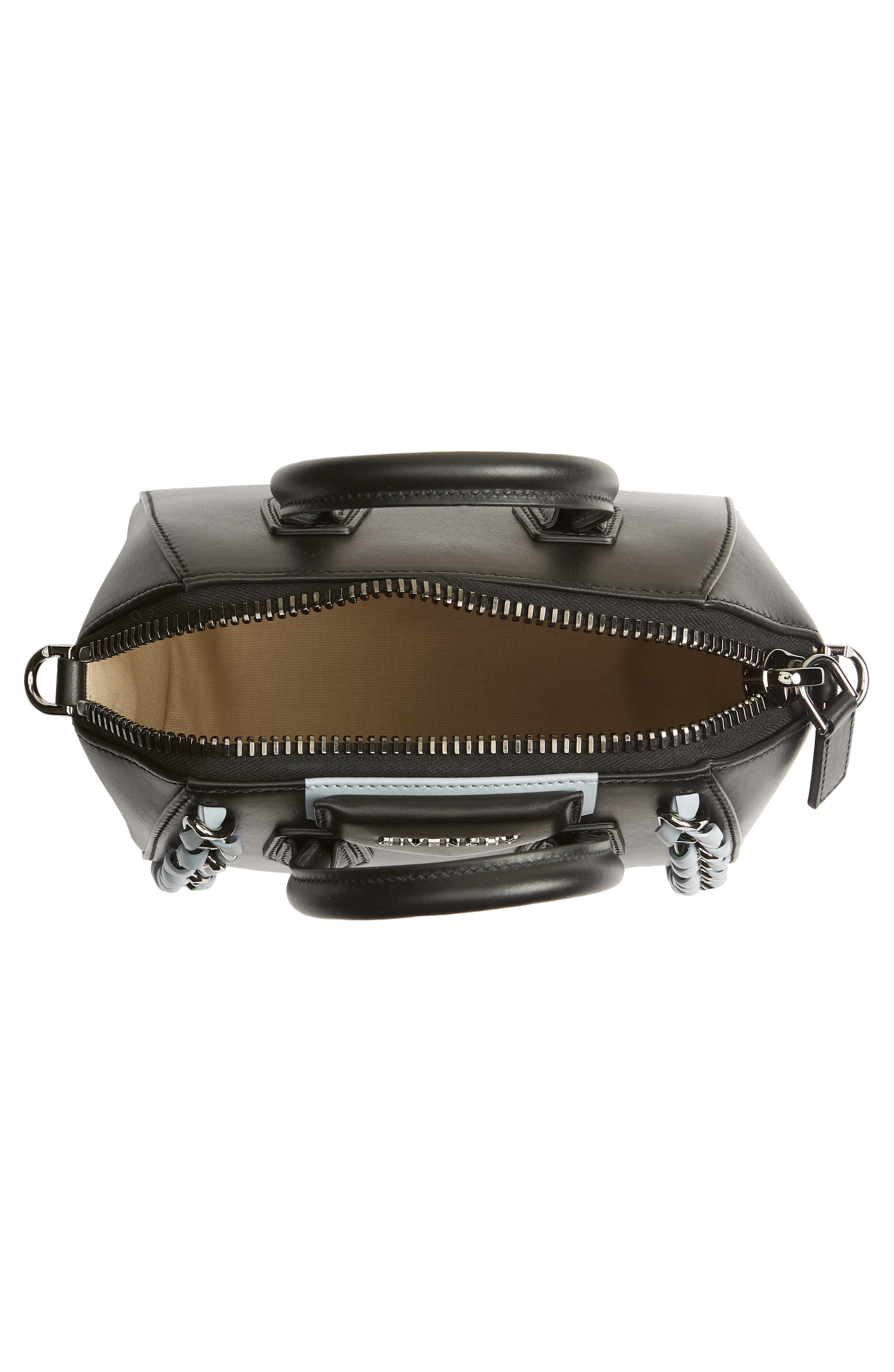 Givenchy Mini Antigona Woven Chain Leather Satchel, Alternate, color, 