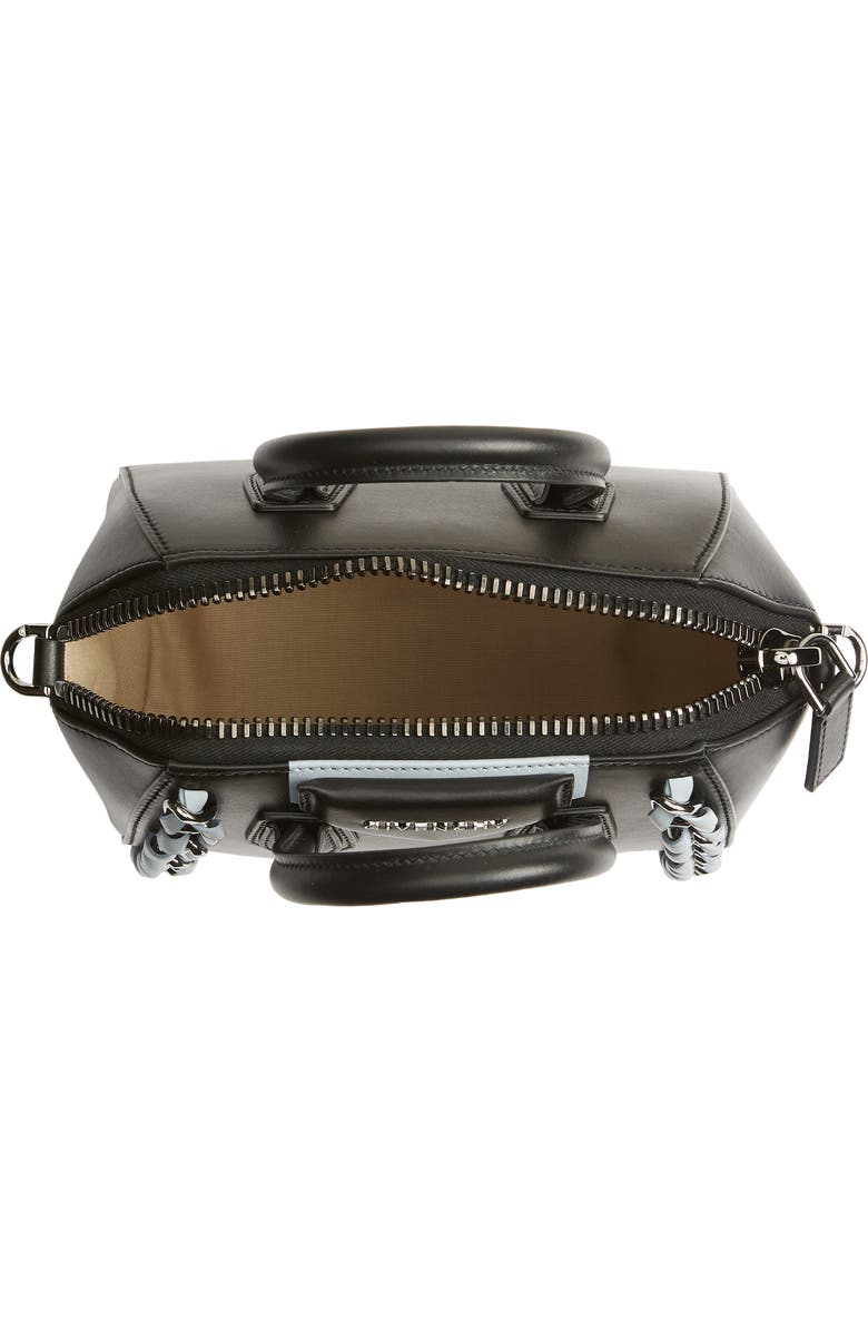 Givenchy Mini Antigona Woven Chain Leather Satchel, Alternate, color,