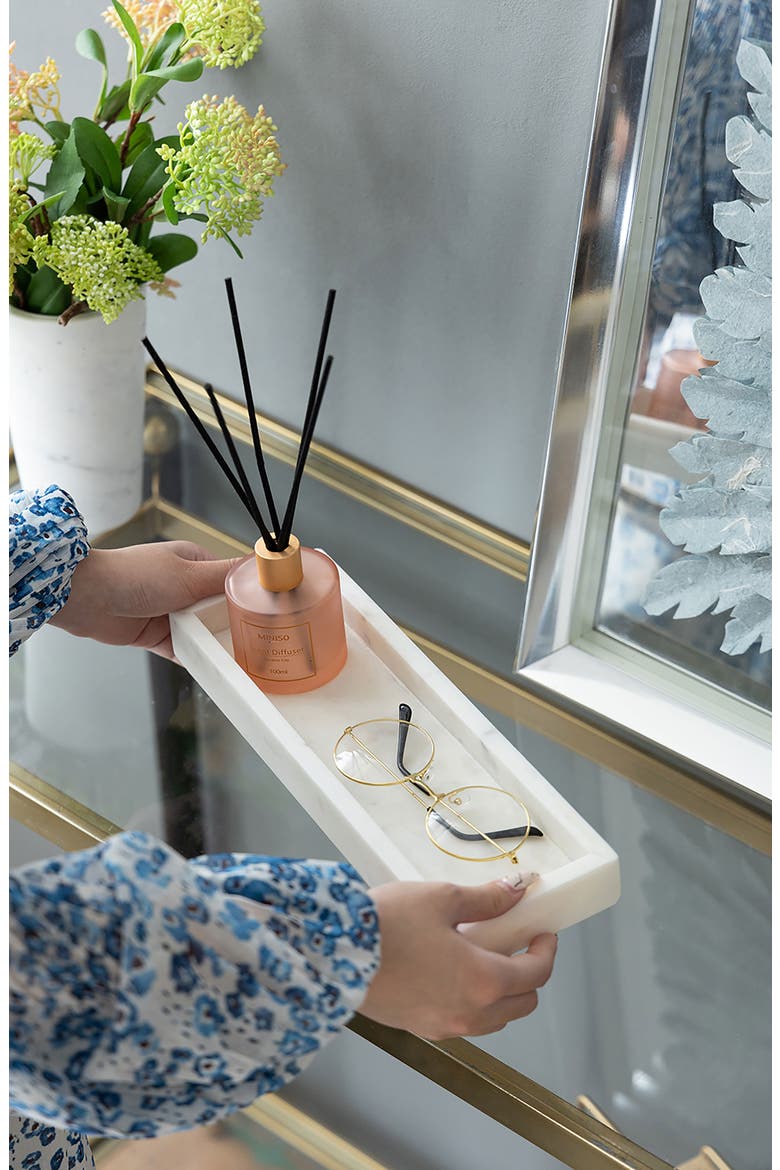 Long Marble Tray, Alternate, color, WHITE