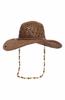 Beaded Straw Hat