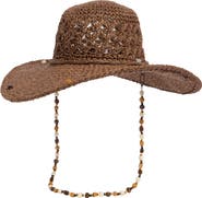 Steve Madden Beaded Straw Hat