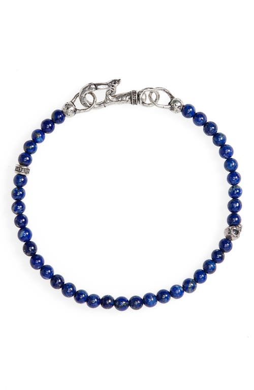 John Varvatos Skull Bead Bracelet In Blue