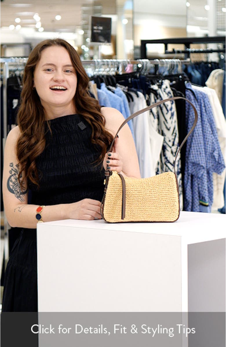 Small Romy Straw Shoulder Bag, sales video thumbnail