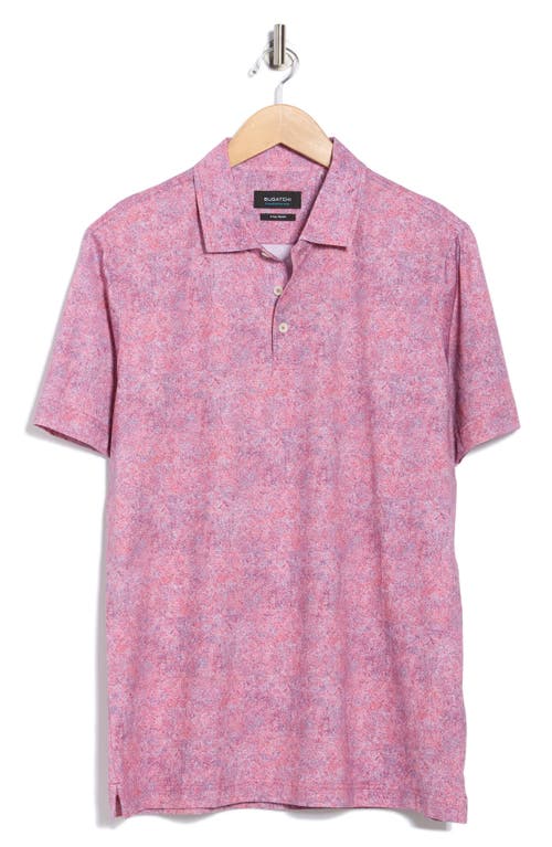 Bugatchi Abstract Print Stretch Cotton Polo In Pink