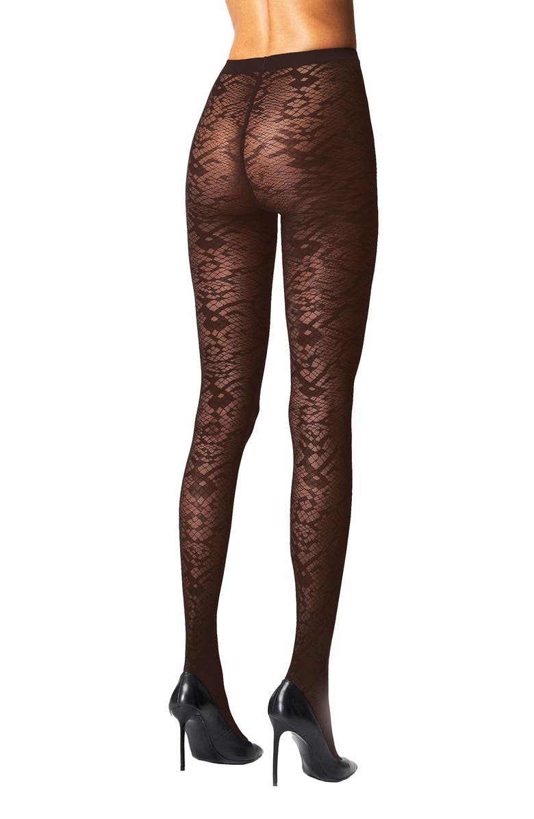 Wolford Snakeskin Tights, Alternate, color, Umber