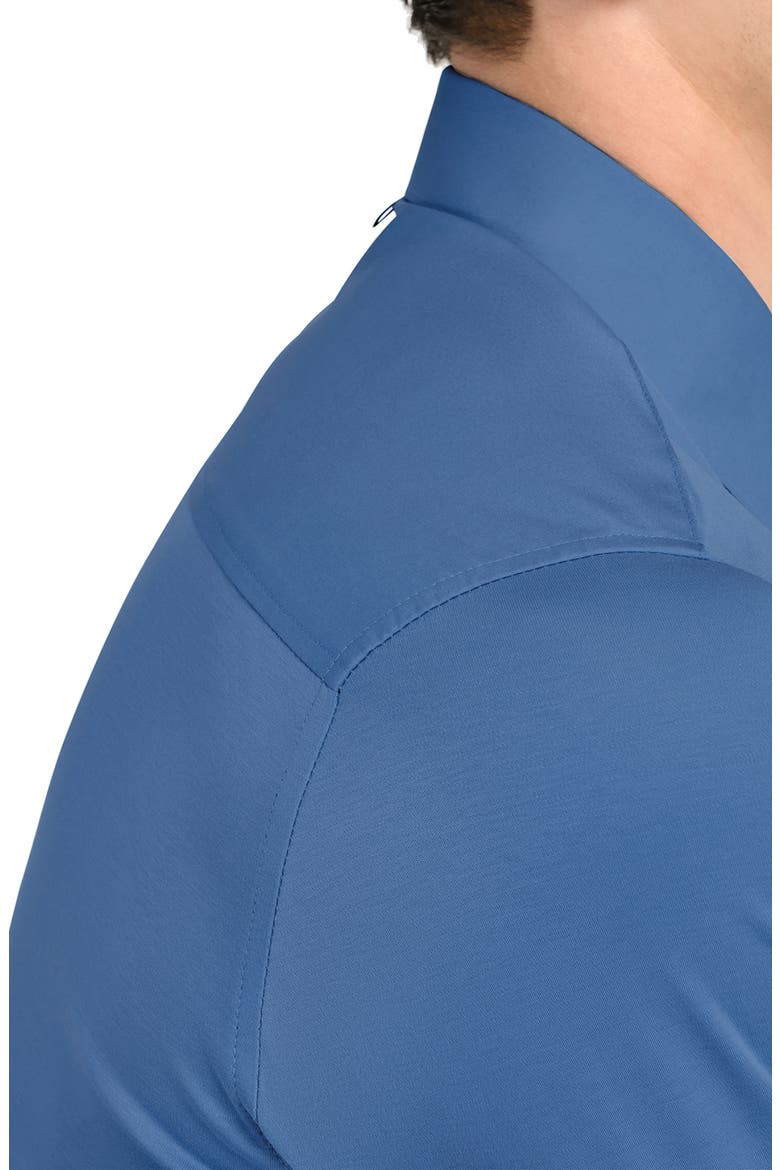 Hudson Reworked Slim Fit Solid Cotton Button-Up Shirt, Alternate, color, MED BLUE