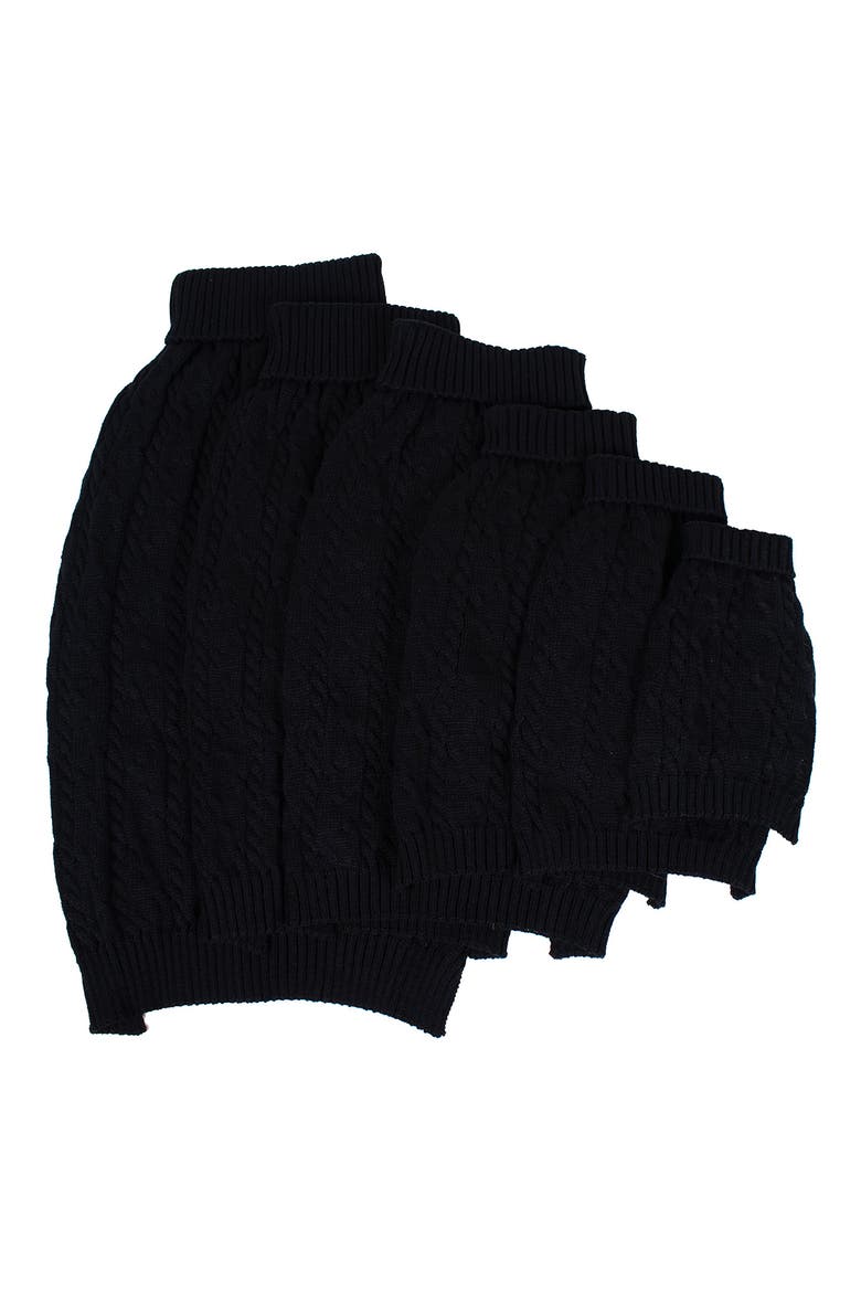 Cable Knit Dog Sweater, Alternate, color, BLACK