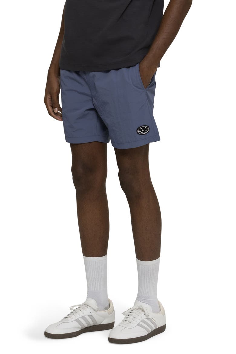Maui Tag Nylon Swim Trunks, Alternate, color, SLATE