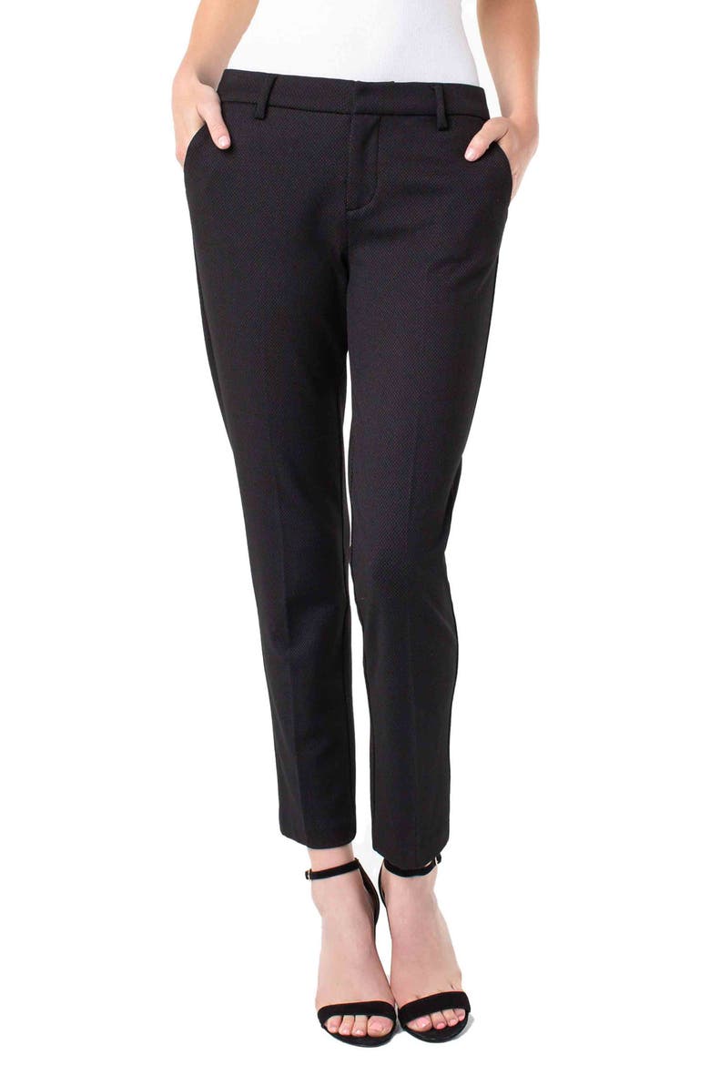Liverpool Kelsey Knit Trousers, Main, color, BLACK GRAY