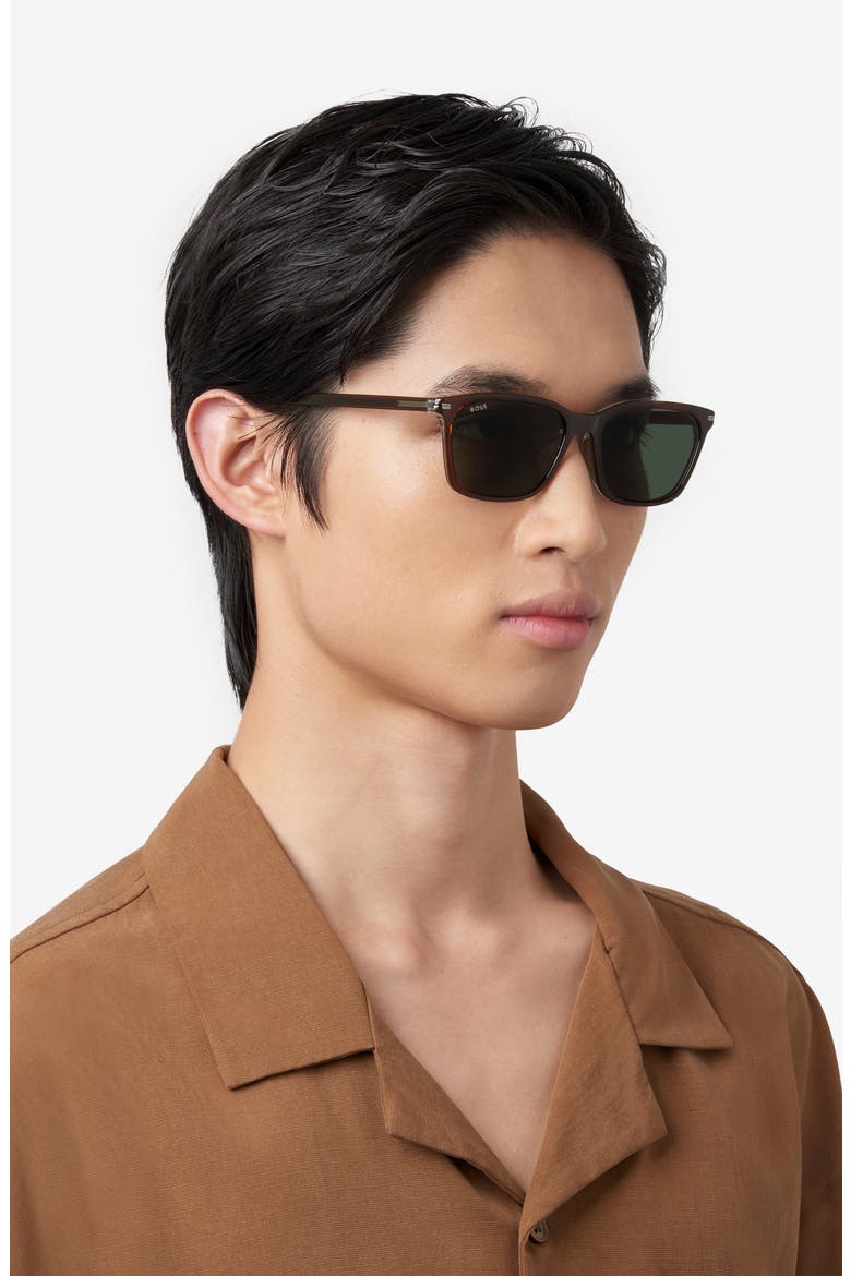 56mm Square Sunglasses, Alternate, color, BROWN