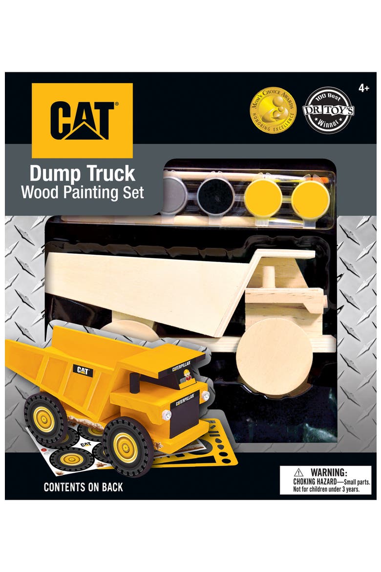 CAT Dump Truck Wood Craft & Paint Kit, Main, color, Multicolor