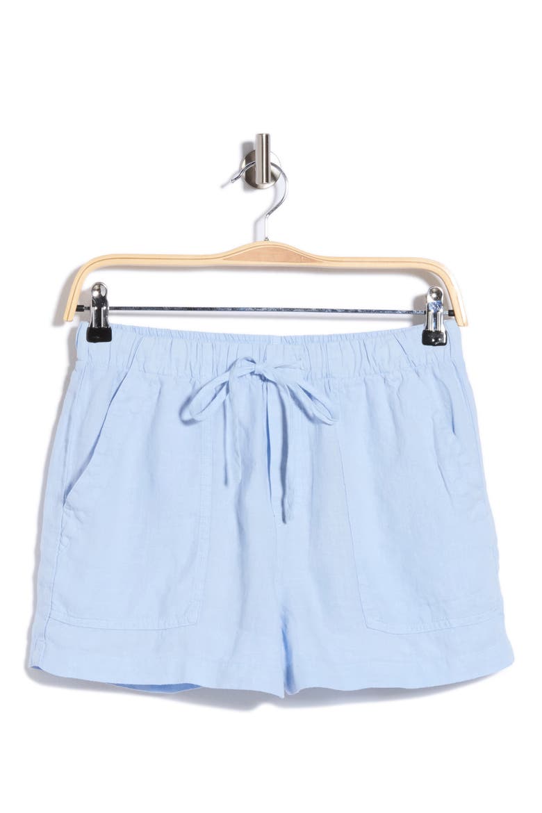 Linen Pocket Shorts, Main, color, PERENNIAL BLUE