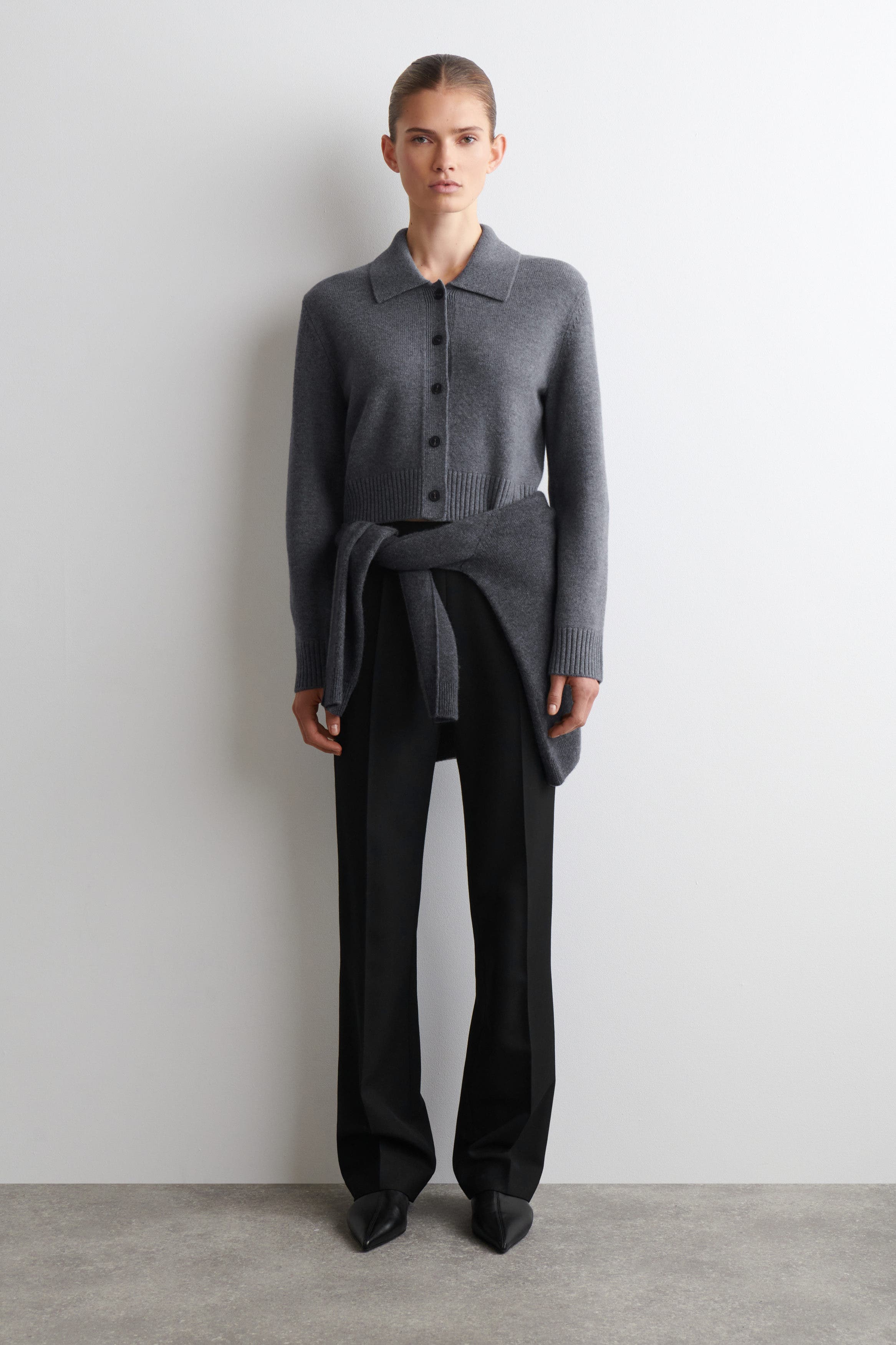 Collared Merino Wool Cardigan - image 2