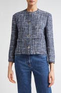 Etro Abstract Check Crop Bouclé Jacket