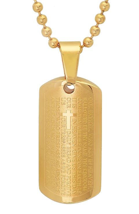 Lord's Prayer Dog Tag & Ring Pendant Necklace