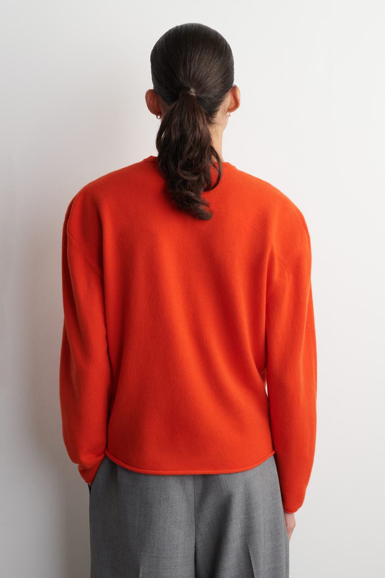Merino Wool Crew-neck Jumper, Alternate, color, ORANGE