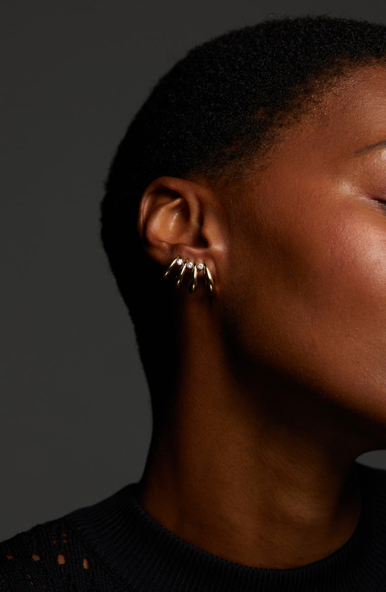 Nadri Pisa Hoop Climber Earrings, Alternate, color, Gold