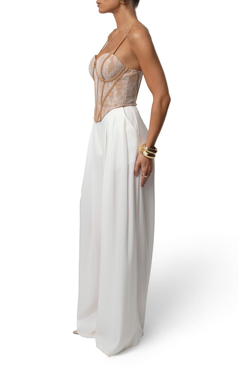 JLUXLABEL Desire Lace Underwire Corset Top, Alternate, color, Ivory