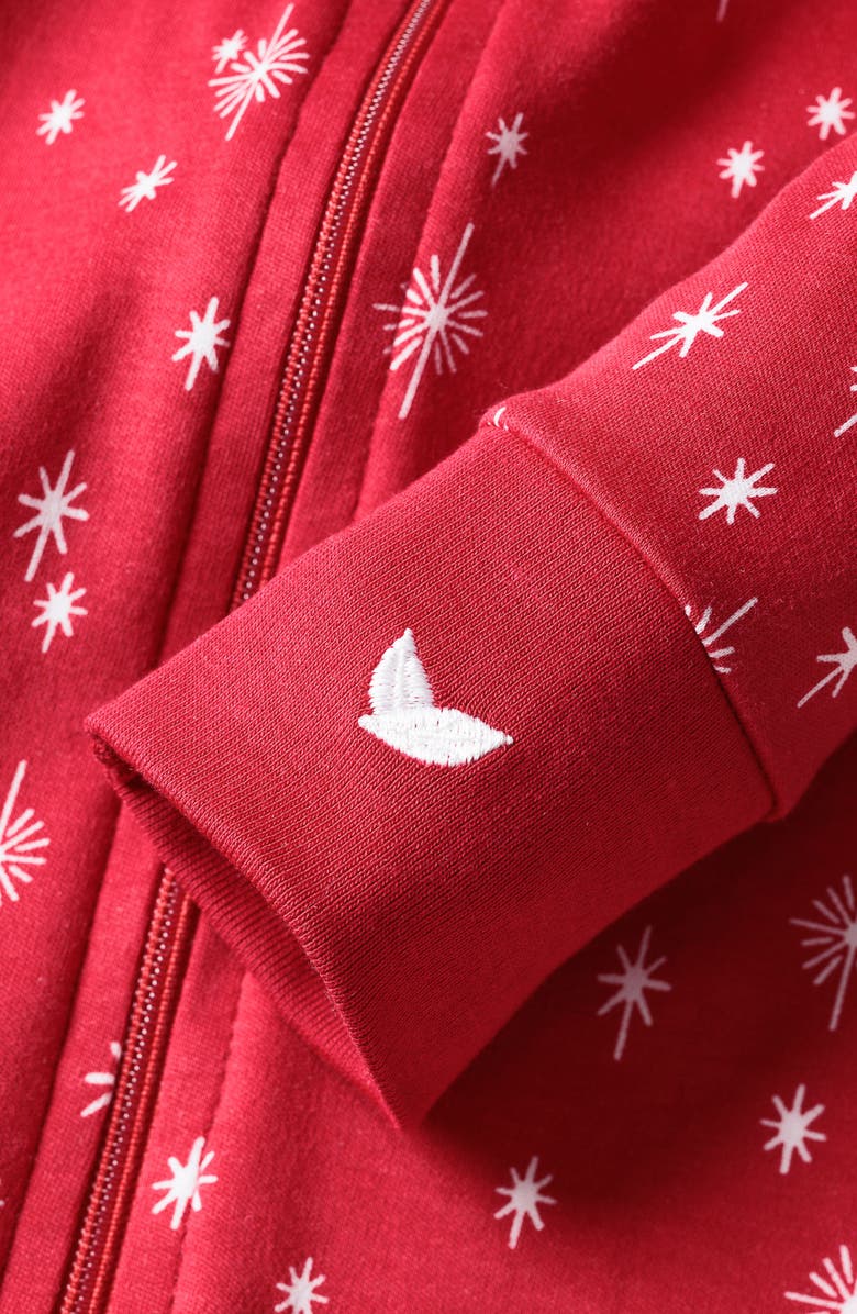 Petite Plume Starry Night Fitted One-Piece Pima Cotton Pajamas, Alternate, color, 