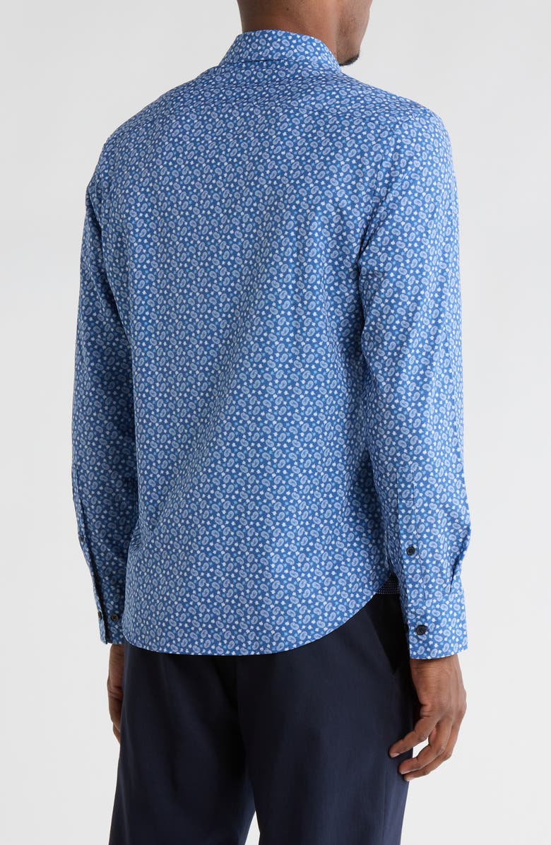 CONSTRUCT Paisley Print Stretch Dress Shirt, Alternate, color, Dusty Blue