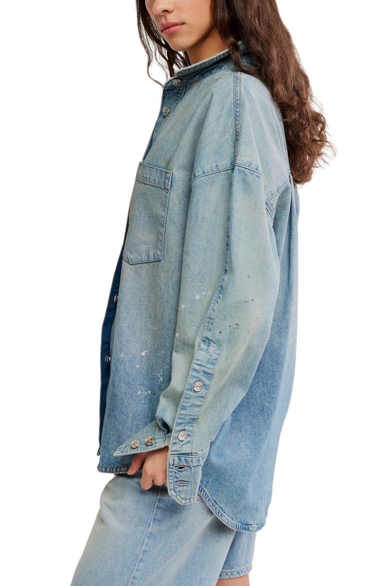 Rally Cocoon Cotton Shirt, Alternate, color, DENIM BLUE