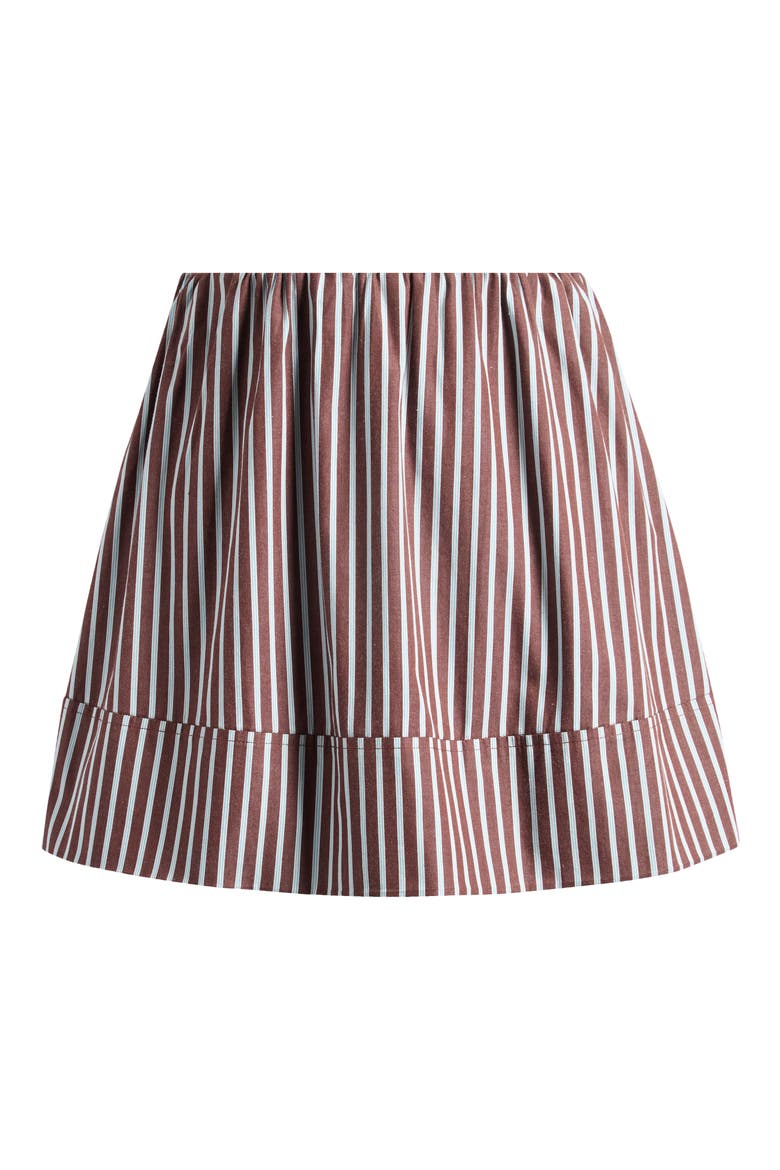 Poplin Miniskirt, Alternate, color, BROWN MULTI