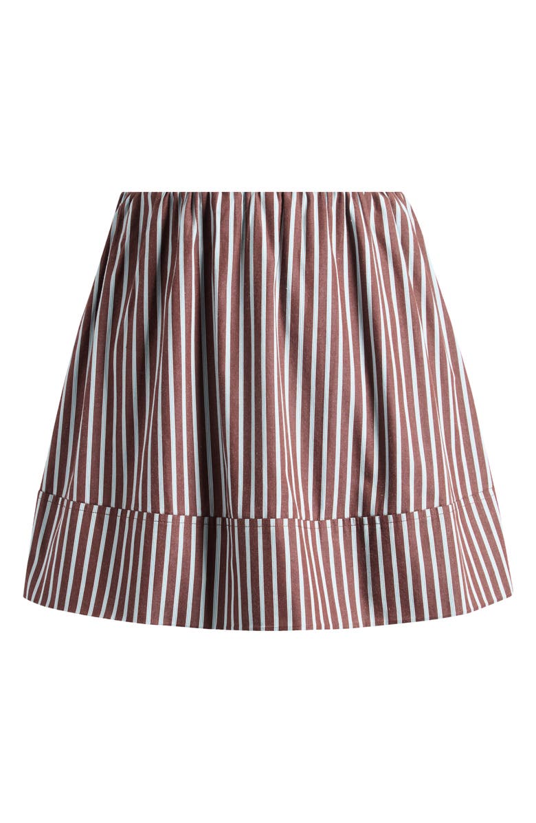 Topshop Poplin Miniskirt, Alternate, color, Brown Multi
