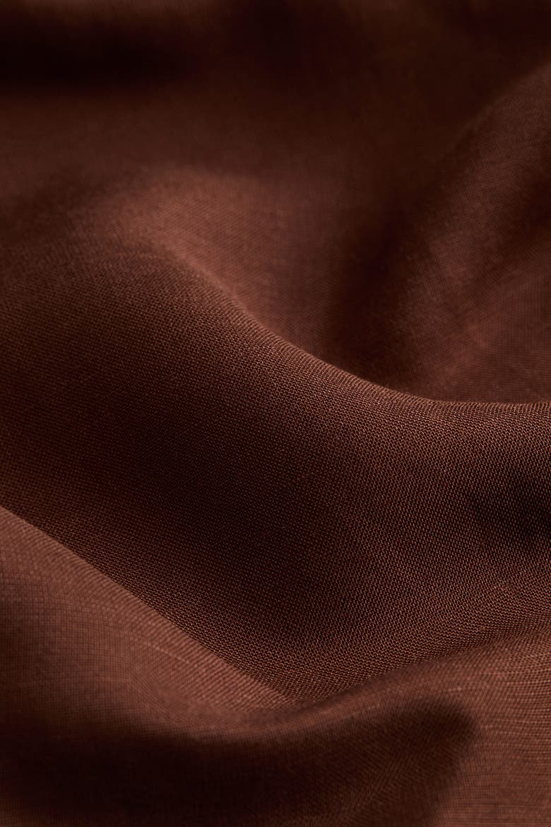 Linen-blend Barrel Trousers, Alternate, color, Brown