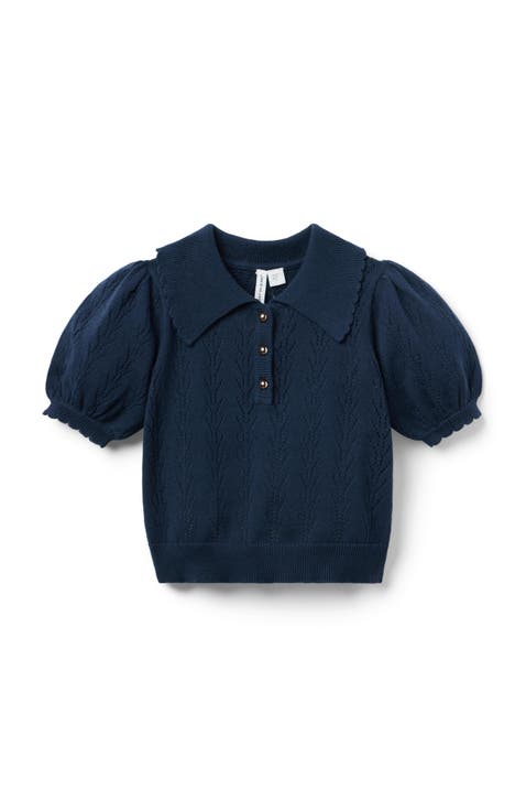 Pointelle Sweater Polo (Toddler)