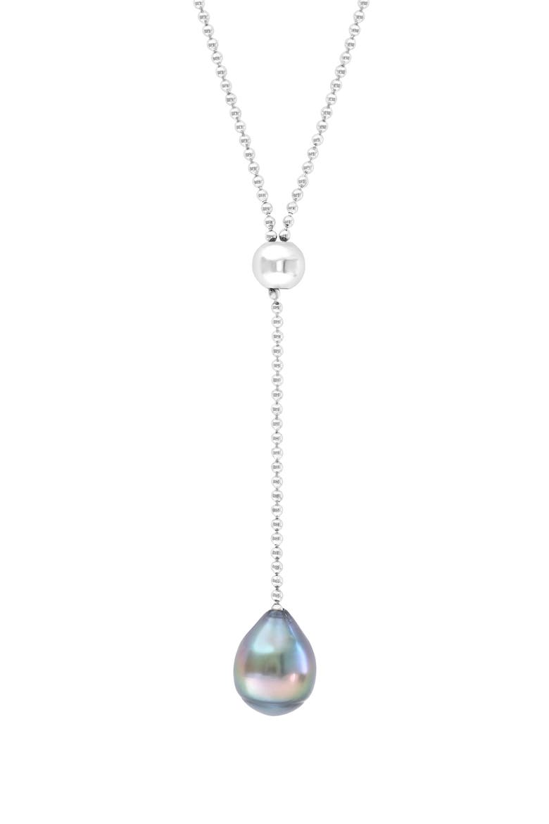 Sil ,Black/Tahitian Pearl Necklace, Alternate, color, Sterling Silver
