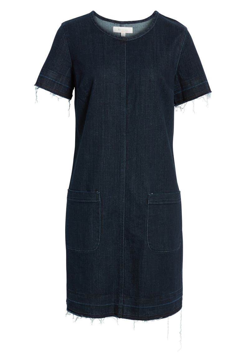 Release Hem Denim Dress, Alternate, color, DARK AUTHENTIC