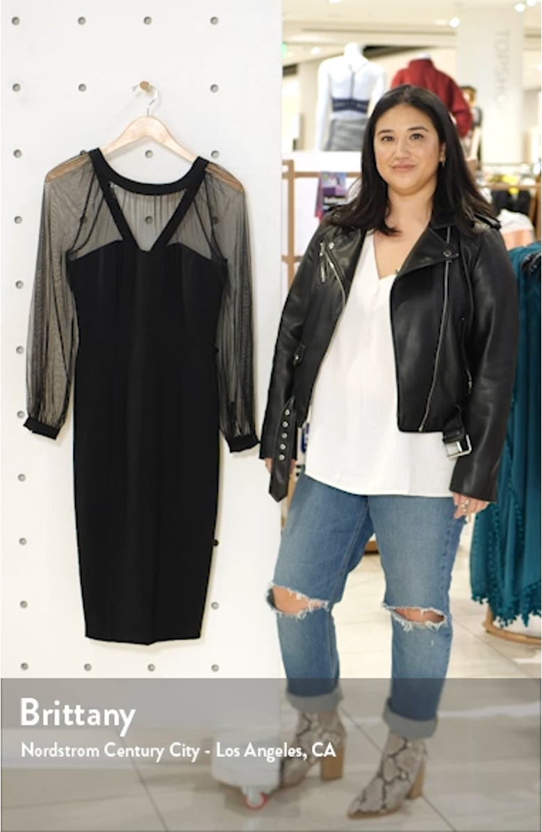 Illusion Lace Long Sleeve Cocktail Dress, sales video thumbnail