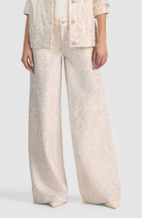 Amazing Stud Embellished Baggy Wide Leg Jeans