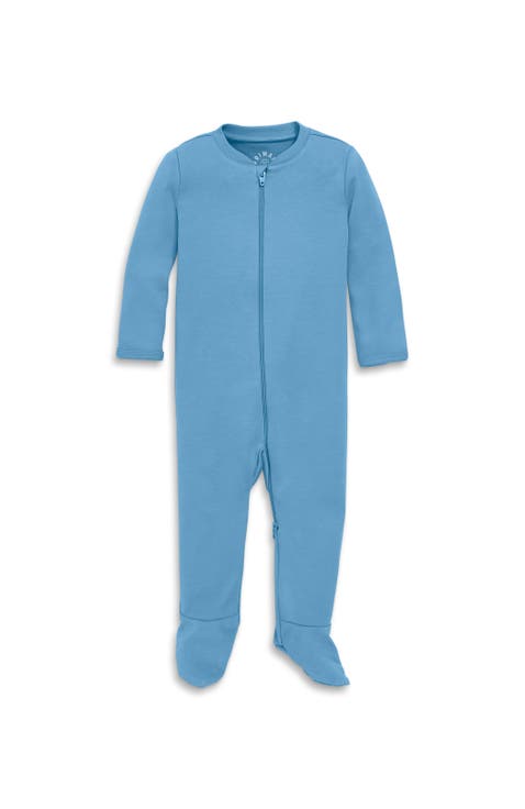 Baby Organic Zip Footie In Solid