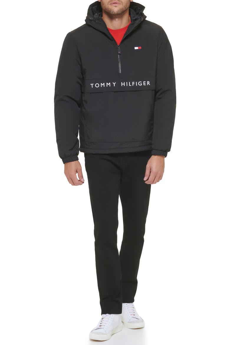 Packable Quarter Zip Windbreaker, Alternate, color, BLACK