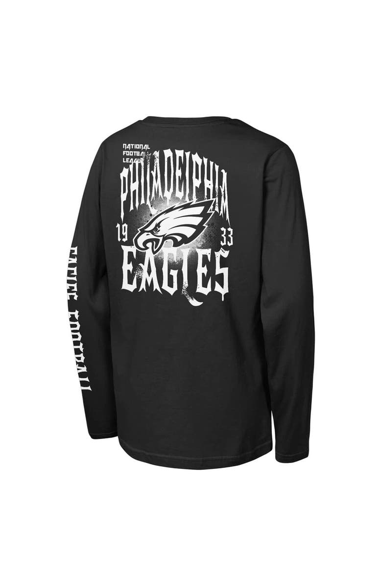 Outerstuff Youth Outerstuff Black Philadelphia Eagles Rumble Long Sleeve T-Shirt, Alternate, color, Black