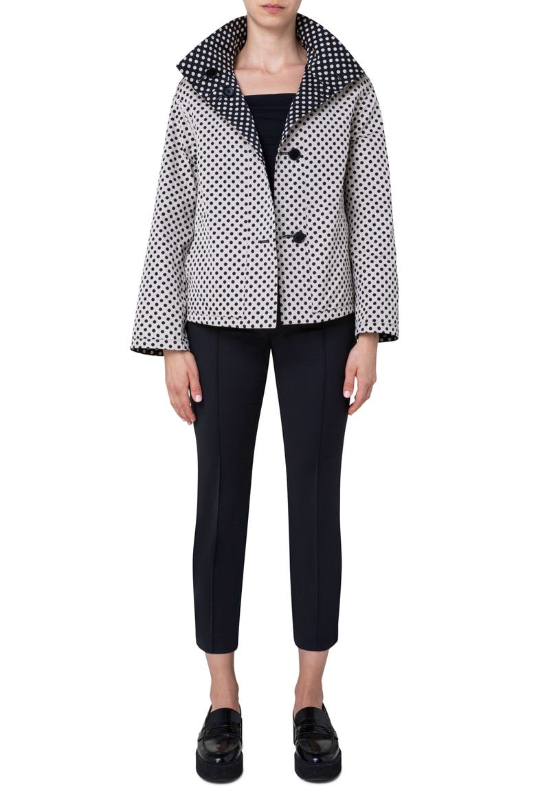 Polka Dot Reversible Jacket, Alternate, color, BLACK CREAM